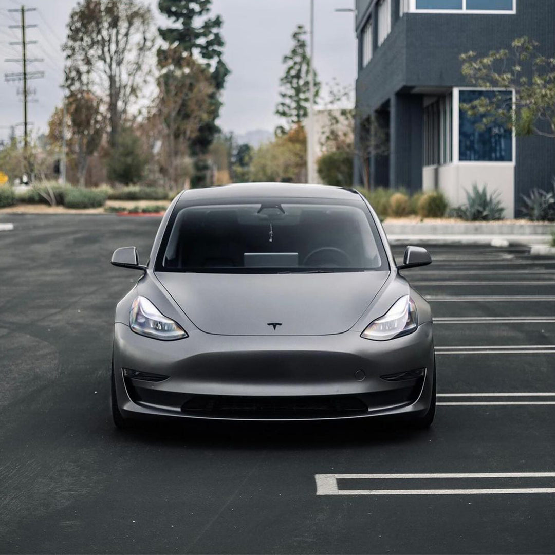 Tesla Model 3|Satin Titanium Gray Vinyl Wrap|Eowrap