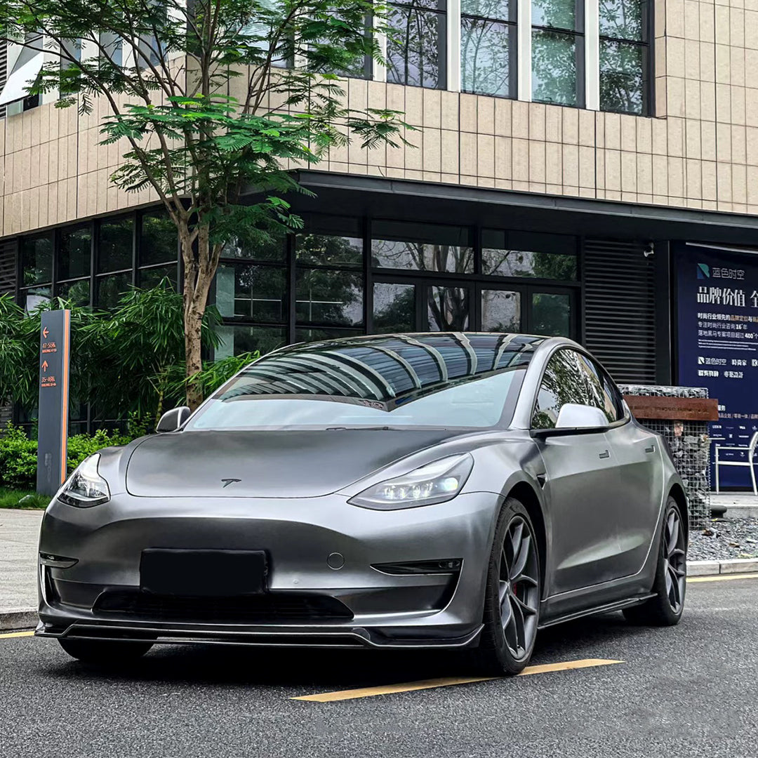 Tesla ModelY|Matte Metallic Titanium Gray Vinyl Wrap|Eowrap