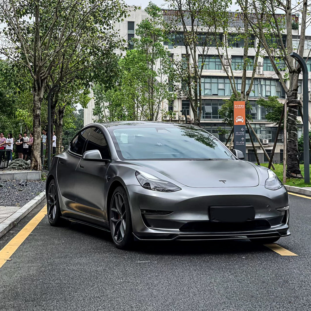 Tesla ModelY|Matte Metallic Titanium Gray Vinyl Wrap|Eowrap