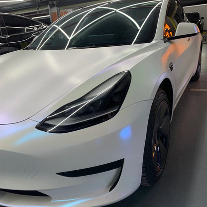 Tesla Model 3 | Glitter Diamond Blue White Vinyl Wrap | Eowrap