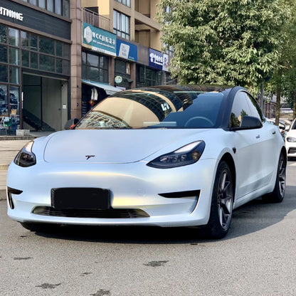 Tesla Model 3|Glitter Metallic Pearl Blue Gold Vinyl Wrap|Eowrap