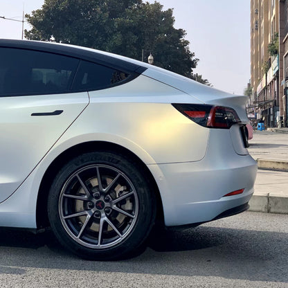 Tesla Model 3|Glitter Metallic Pearl Blue Gold Vinyl Wrap|Eowrap