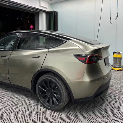 Tesla Model 3|Glossy Metallic Glitter Champagne Millennium Jade Vinyl Wrap|Eowrap