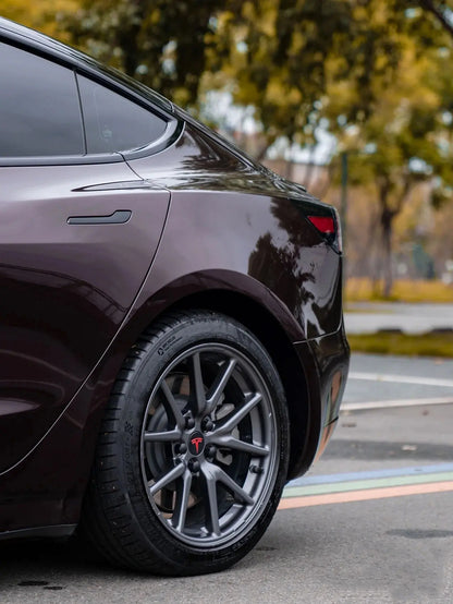 Tesla Model 3|Glossy Metallic Wine Red Vinyl Wrap|Eowrap