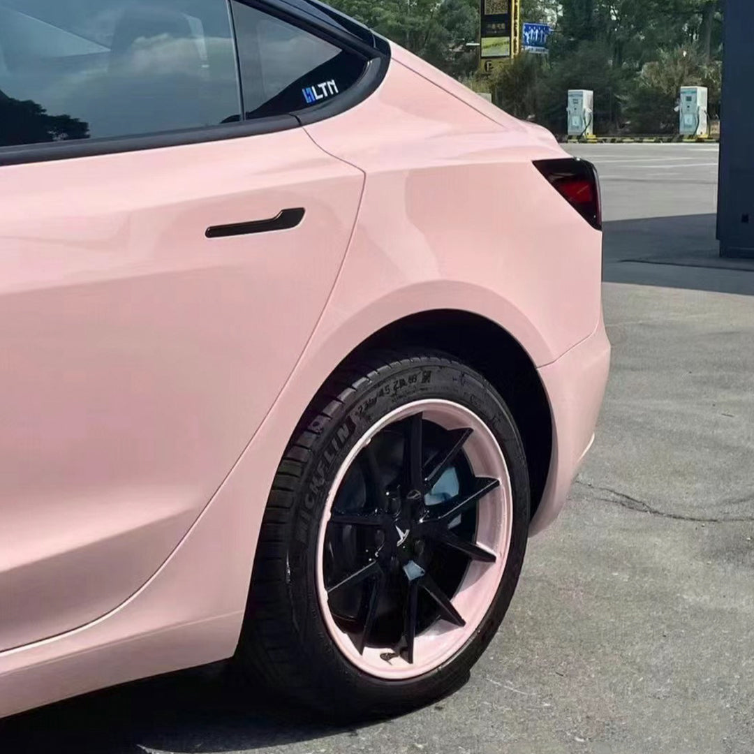 Tesla Model 3|High Glossy Baby Pink Vinyl Wrap|Eowrap