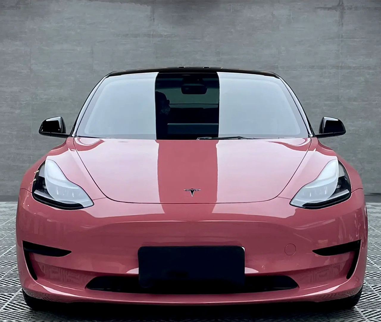 Tesla Model 3|High Glossy Bean Red Vinyl Wrap|Eowrap