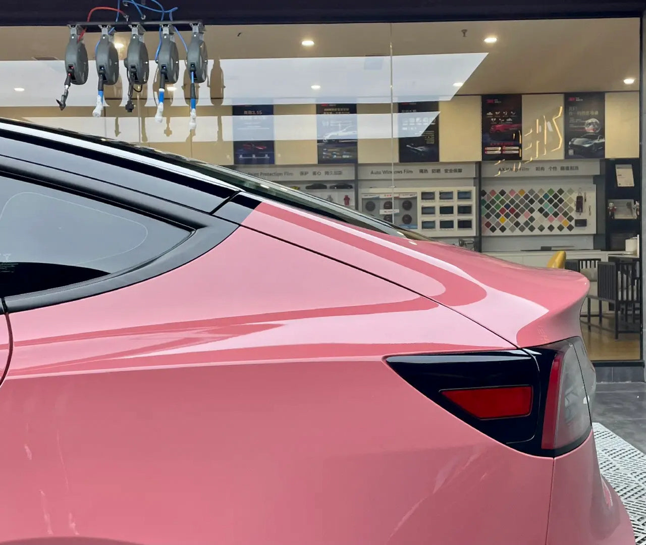 Tesla Model 3|High Glossy Bean Red Vinyl Wrap|Eowrap