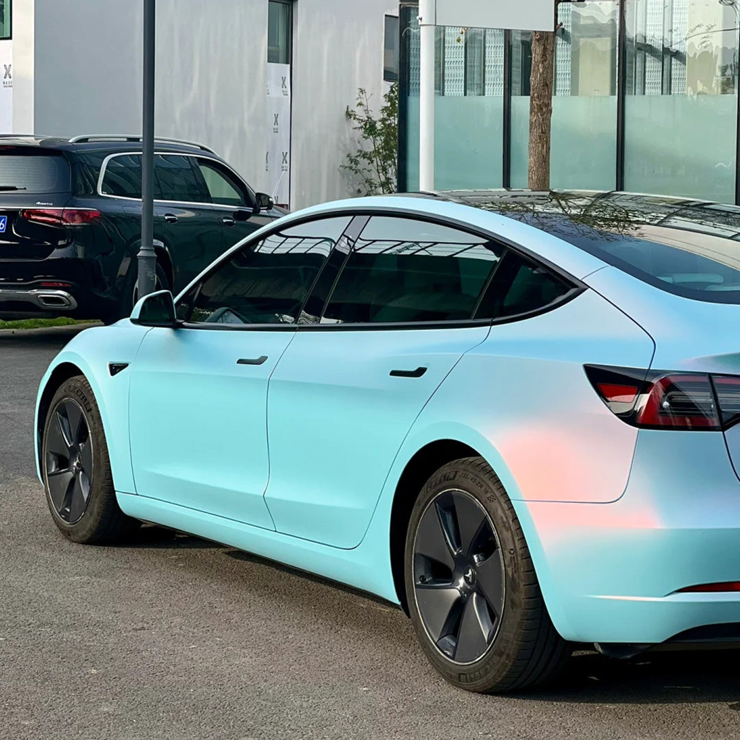 Tesla|Matte Blue Shift Pink Vinyl Wrap|Eowrap