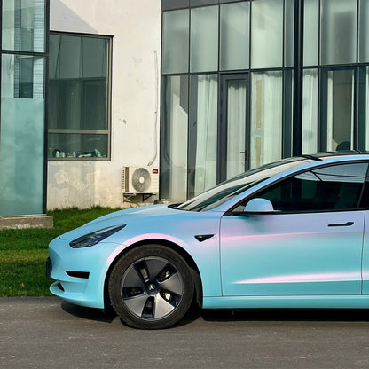 Tesla|Matte Blue Shift Pink Vinyl Wrap|Eowrap