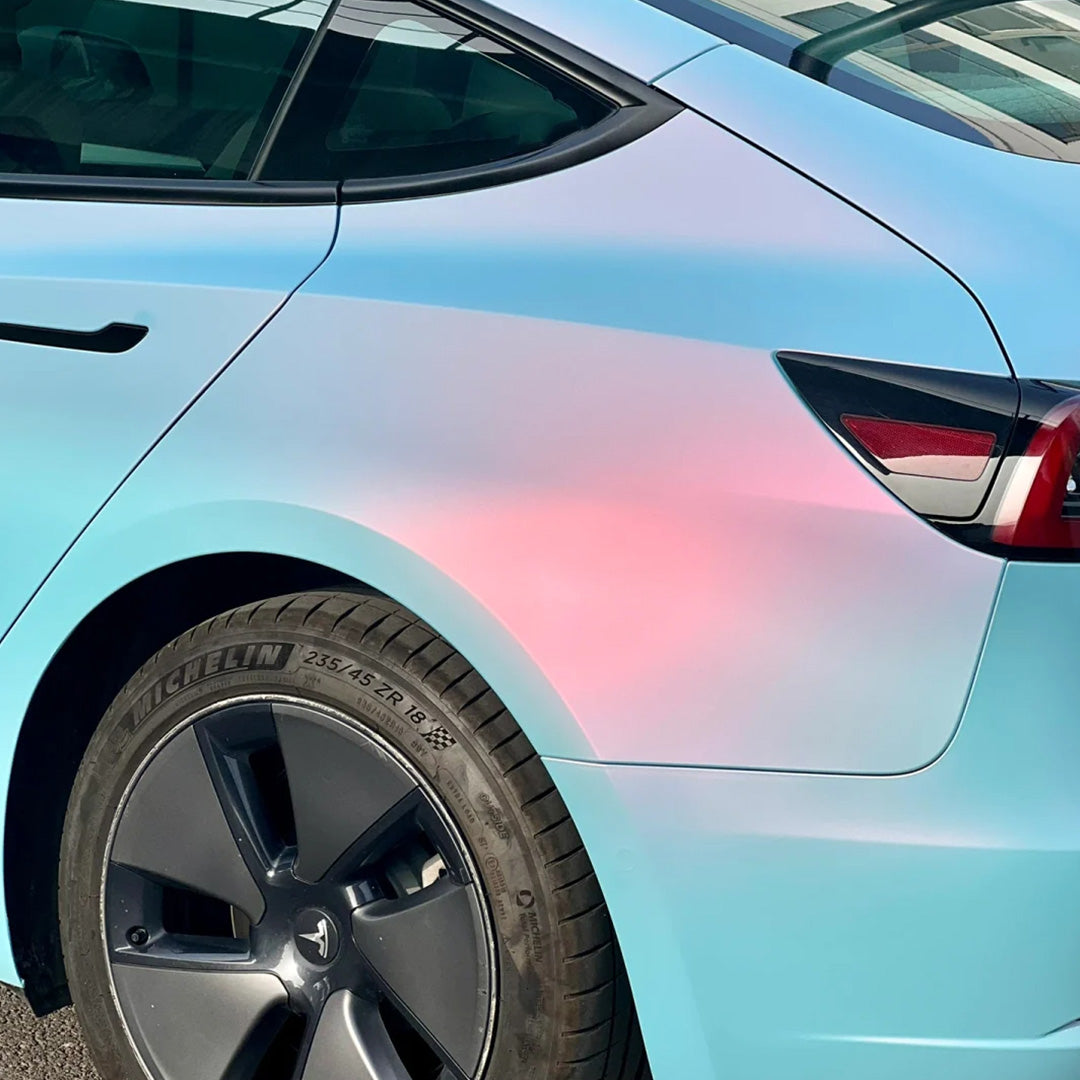 Tesla|Matte Blue Shift Pink Vinyl Wrap|Eowrap