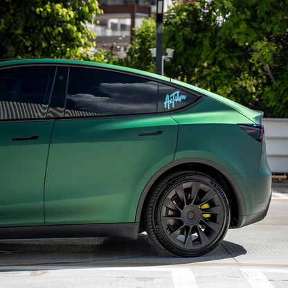 Tesla Model 3|Satin Chrome Silk Green Vinyl Wrap|Eowrap