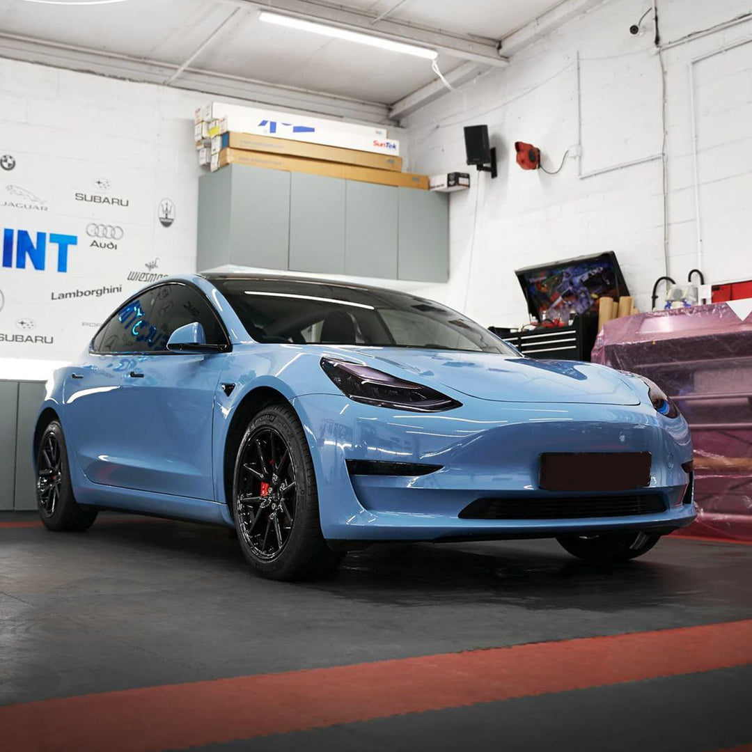 Tesla Model 3|Super Glossy China Blue Vinyl Wrap|Eowrap