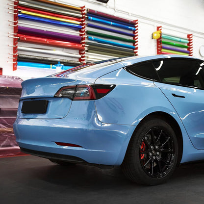 Tesla Model 3|Super Glossy China Blue Vinyl Wrap|Eowrap