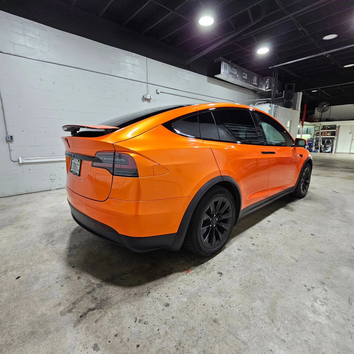 Tesla Model X|Candy Metallic Neon Orange Vinyl Wrap|Eowrap