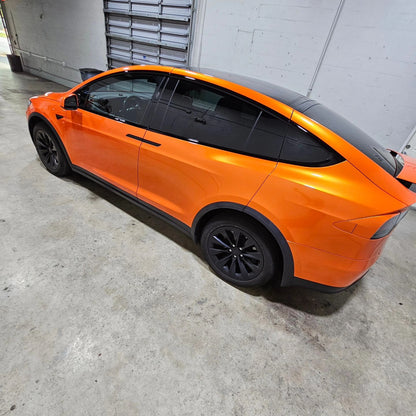 Tesla Model X|Candy Metallic Neon Orange Vinyl Wrap|Eowrap