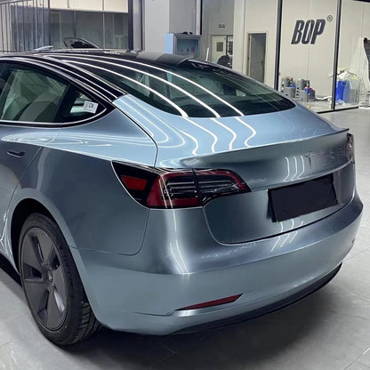 Tesla Model Y|Glossy Metallic Beau Blue Vinyl Wrap|Eowrap