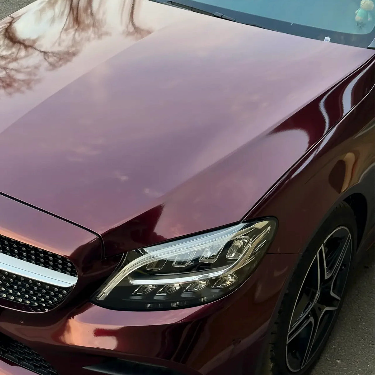 Tesla Model Y|Glossy Metallic Black Rose Vinyl Wrap|Eowrap