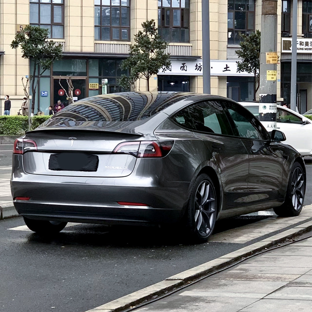 Tesla Model Y|Glossy Metallic Dark Gray Vinyl Wrap|Eowrap