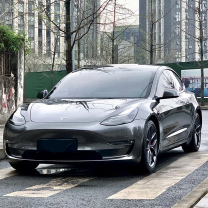 Tesla Model Y|Glossy Metallic Dark Gray Vinyl Wrap|Eowrap