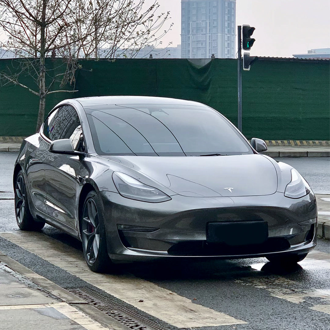 Tesla Model Y|Glossy Metallic Dark Gray Vinyl Wrap|Eowrap