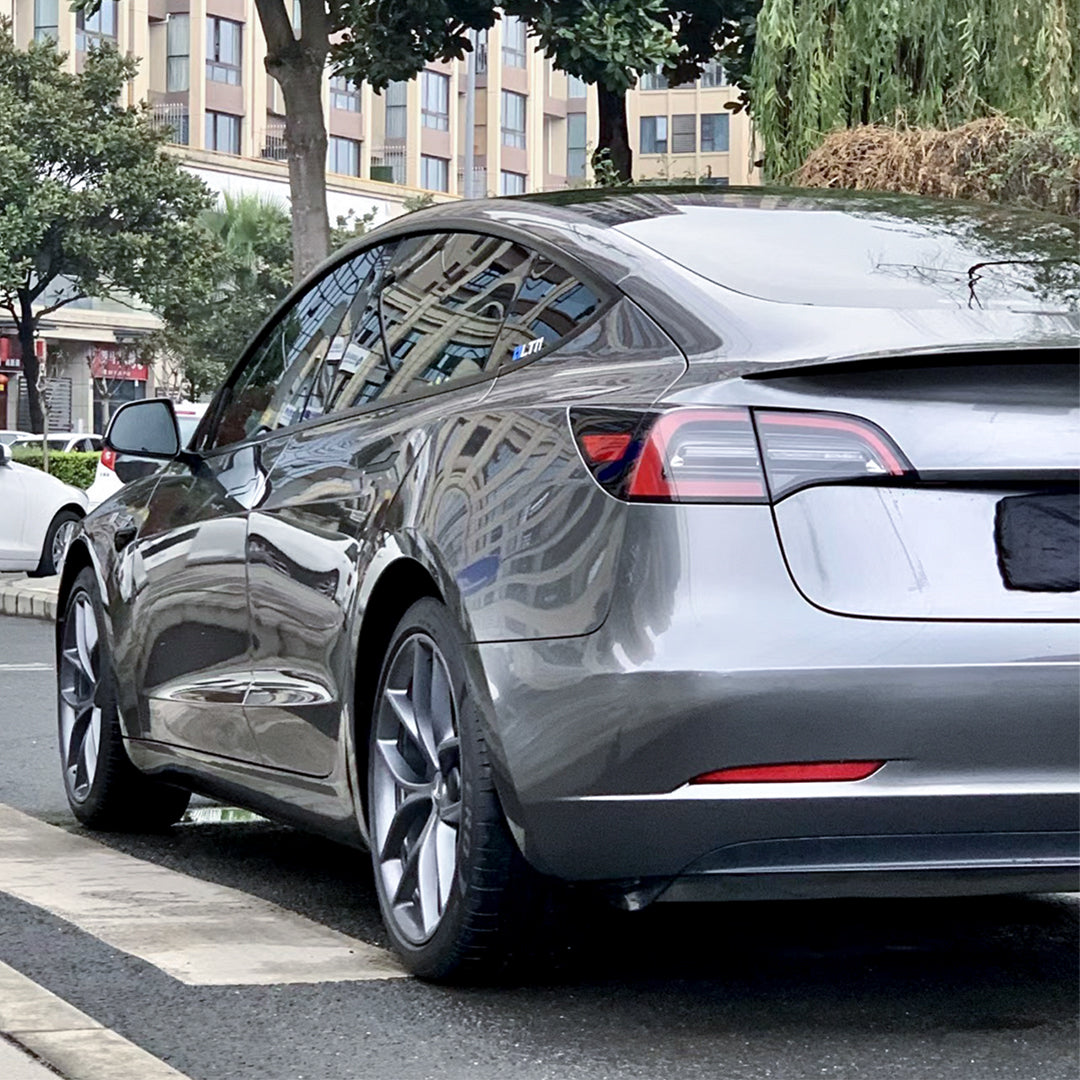 Tesla Model Y|Glossy Metallic Dark Gray Vinyl Wrap|Eowrap