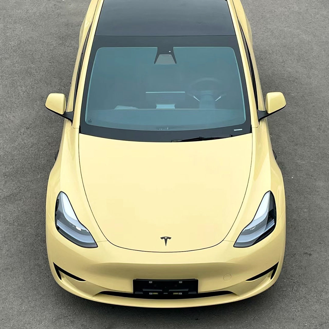 Tesla Model Y|High Glossy Pastel Yellow Vinyl Wrap|Eowrap