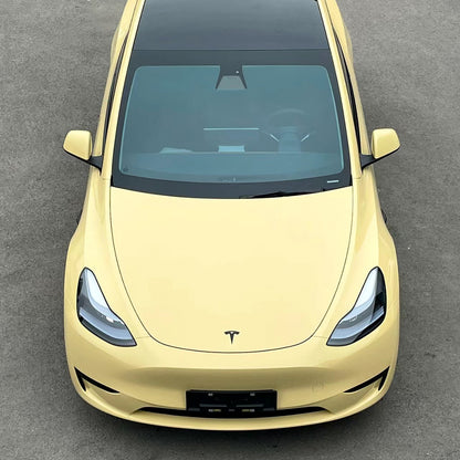 Tesla Model Y|High Glossy Pastel Yellow Vinyl Wrap|Eowrap