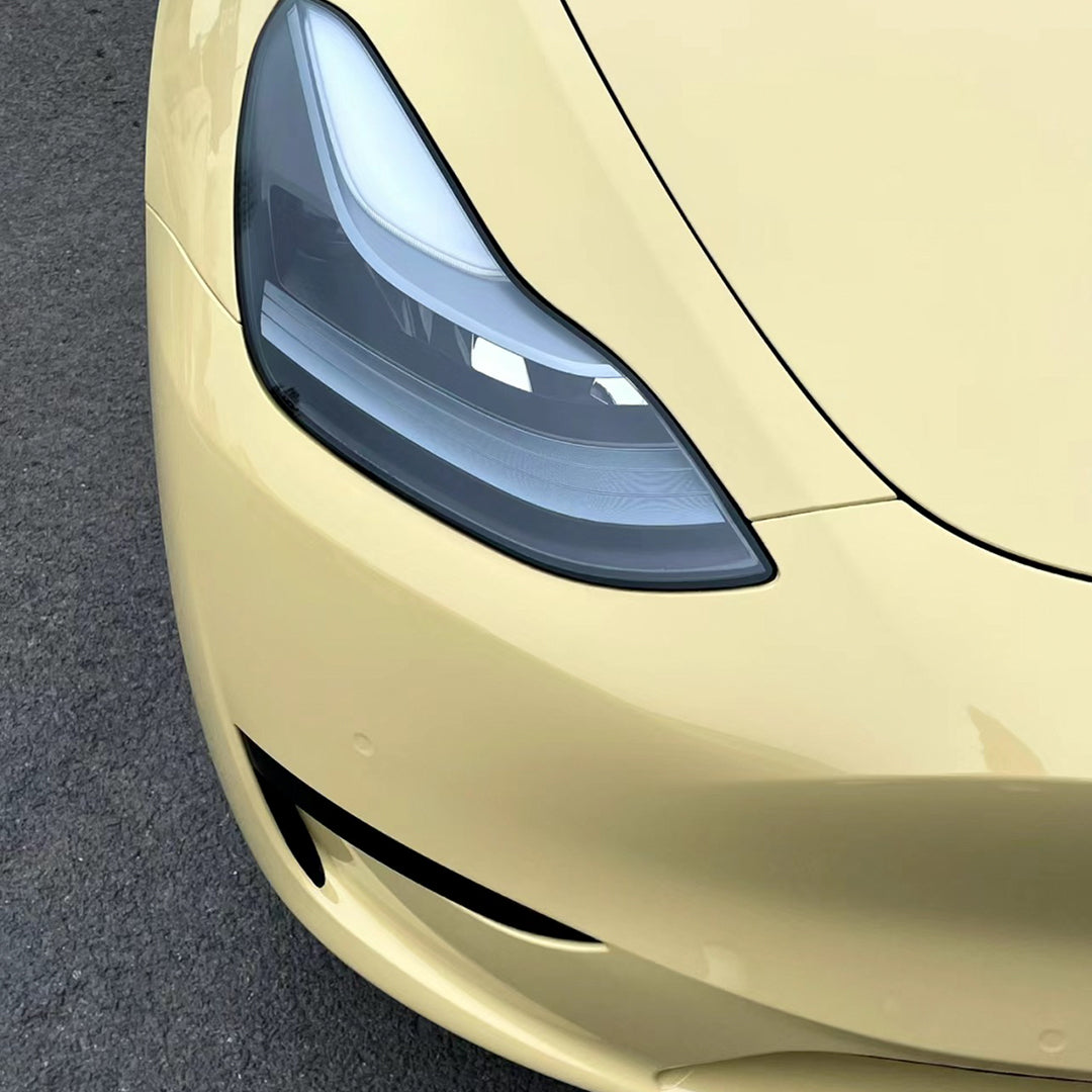 Tesla Model Y|High Glossy Pastel Yellow Vinyl Wrap|Eowrap