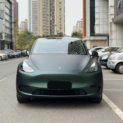 Tesla Model Y|Matte Metallic Hunter Green Vinyl Wrap|Eowrap