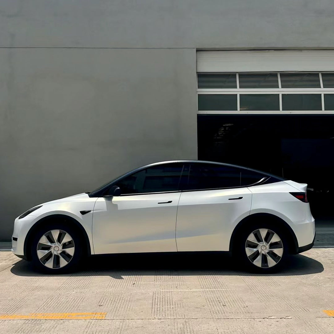 Tesla Model Y|Matte White Gold Vinyl Wrap|Eowrap