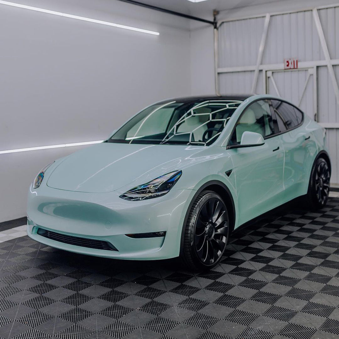 Tesla Model Y|Super Glossy Glacier Blue Vinyl Wrap|Eowrap