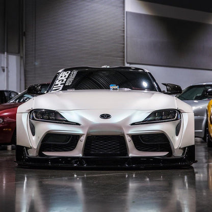 Toyota Supra|Glitter Metallic Matte Aurora White Vinyl Wrap|Eowrap