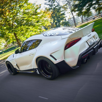 Toyota Supra|Glitter Metallic Matte Aurora White Vinyl Wrap|Eowrap