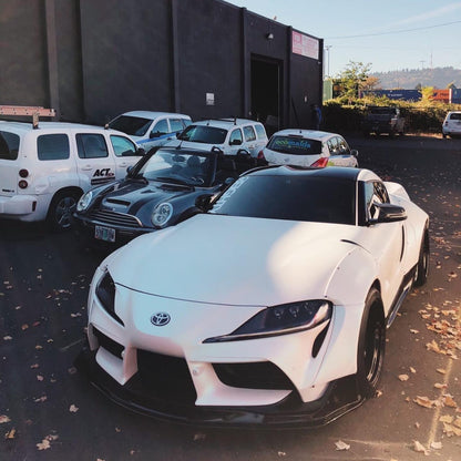 Toyota Supra|Glitter Metallic Matte Aurora White Vinyl Wrap|Eowrap