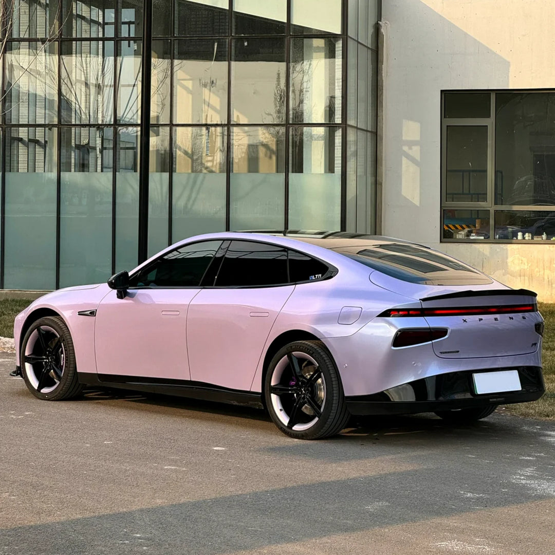 XPeng P7|Candy Metallic Silver Purple Vinyl Wrap|Eowrap