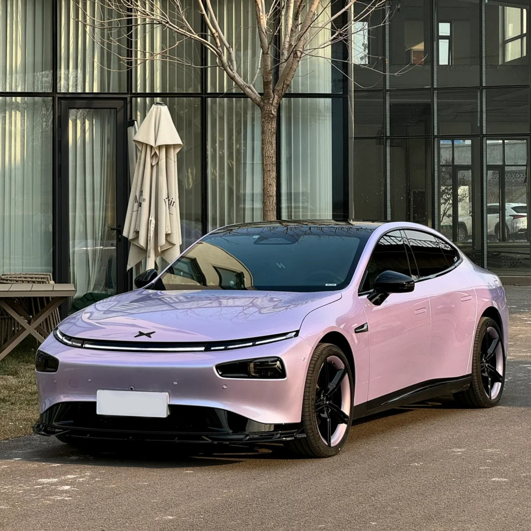 XPeng P7|Candy Metallic Silver Purple Vinyl Wrap|Eowrap