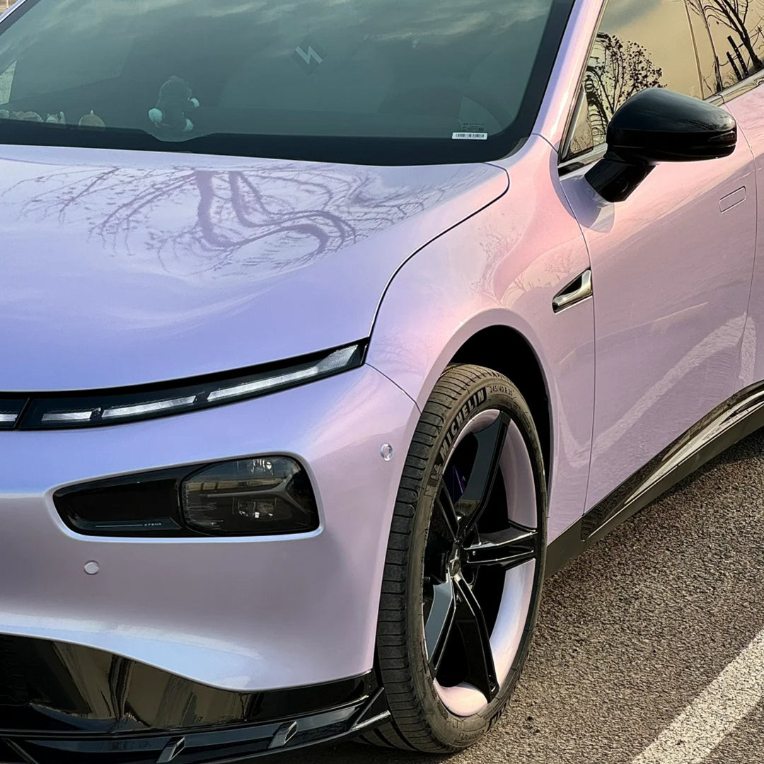 XPeng P7|Candy Metallic Silver Purple Vinyl Wrap|Eowrap