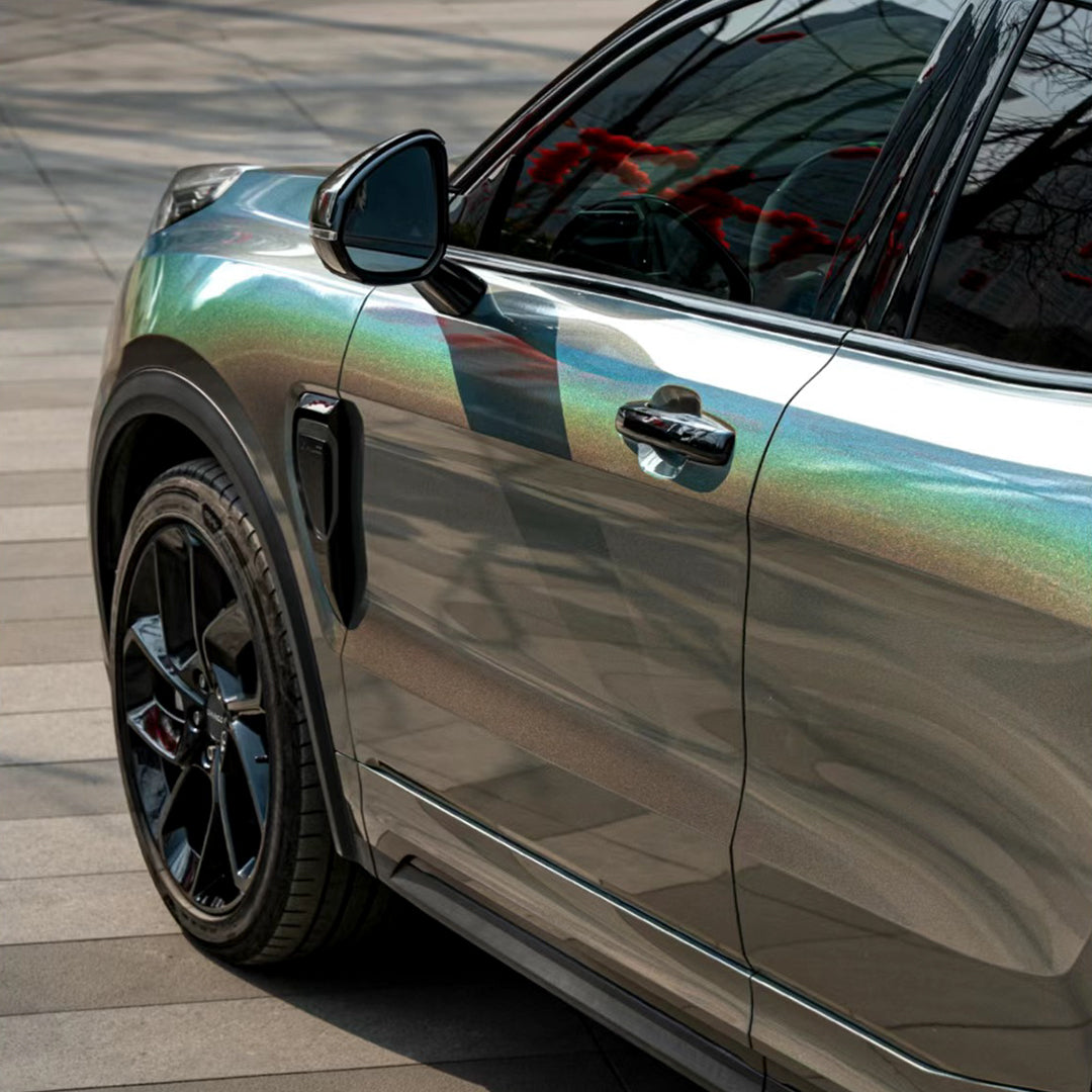 ZEEKR_001_Rainbow_Metallic_Majestic_Dark_Gray_Vinyl_Wrap_Eowrap