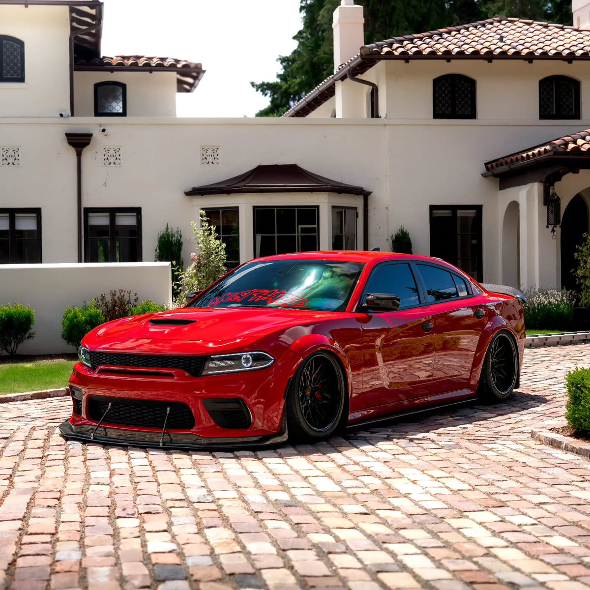 Gloss Cherry Red Vinyl Wrap installed on Dodge Charger SRT Hellcat Widebody (LD) Charger SRT Hellcat Widebody (LD)