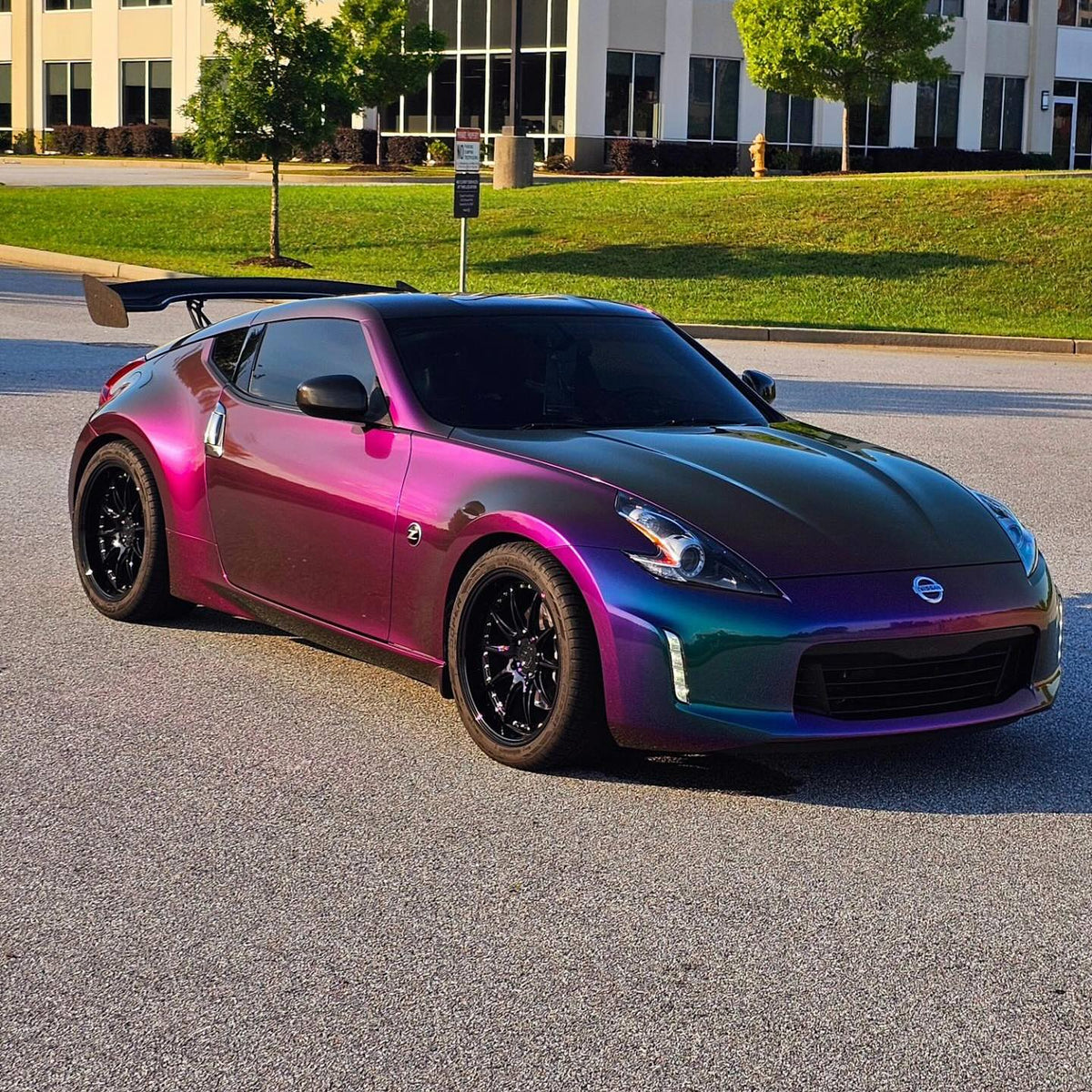 Gloss Green Galaxy Vinyl Wrap installed on Nissan 370Z (Z34) 370Z (Z34)