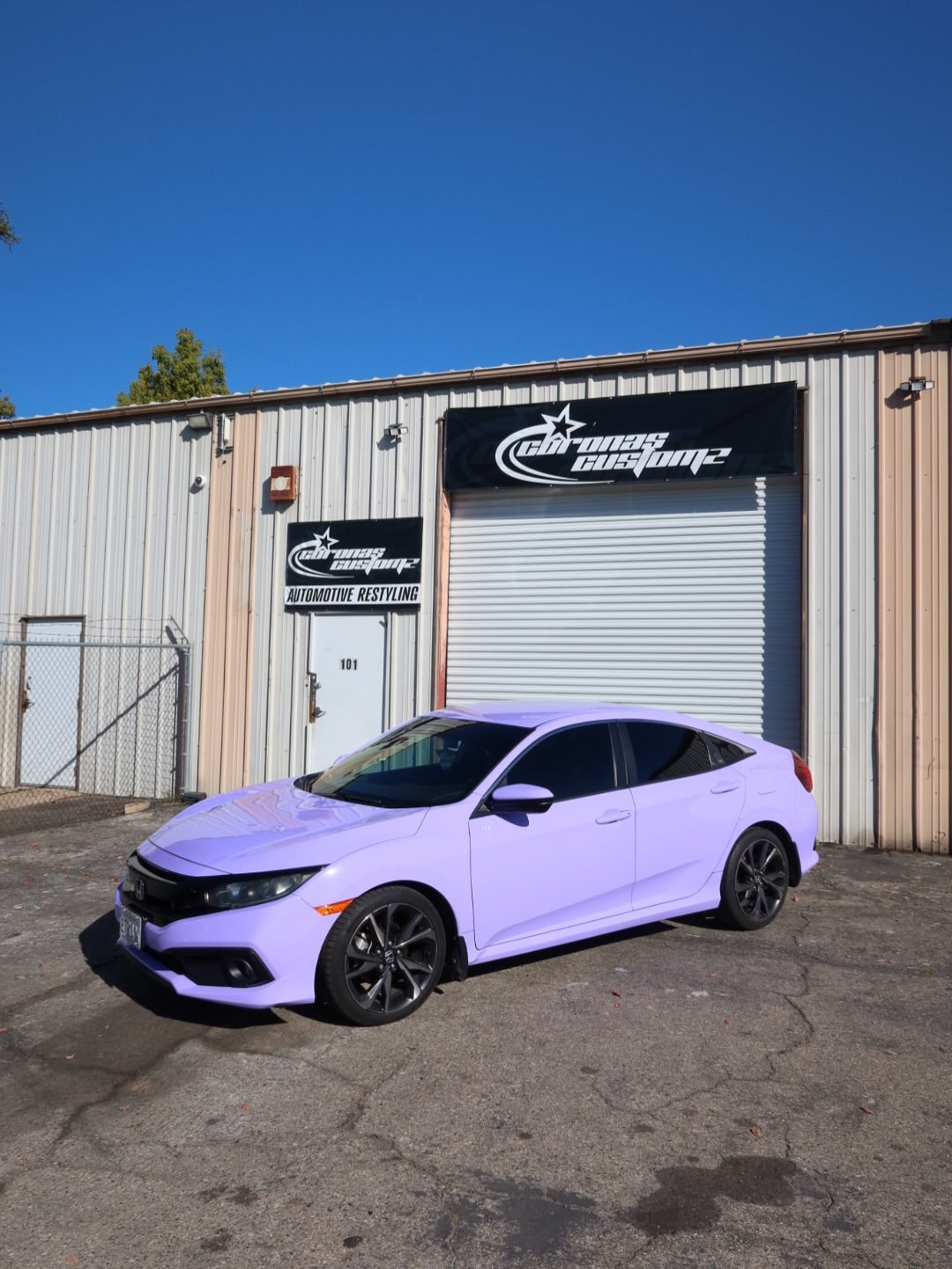 Gloss Hibiscus Purple PPF installed on Honda Civic Sedan (10th generation) Civic Sedan (10th generation)