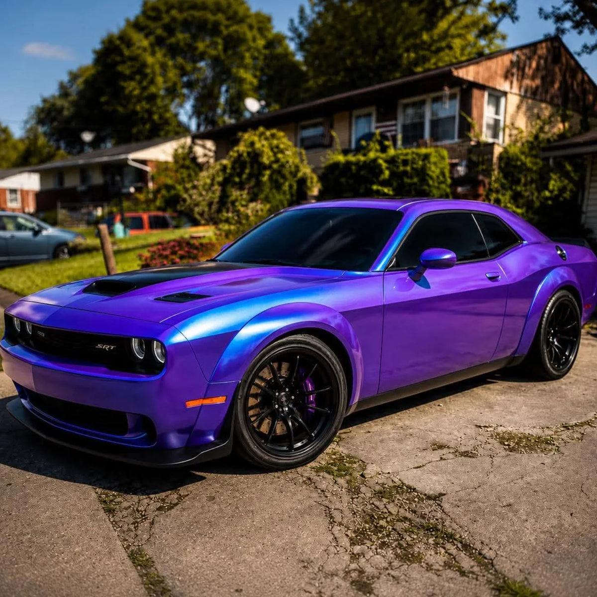 Gloss Metallic Violet Mithra PPF installed on Dodge Challenger SRT Hellcat Widebody (LA) Challenger SRT Hellcat Widebody (LA)