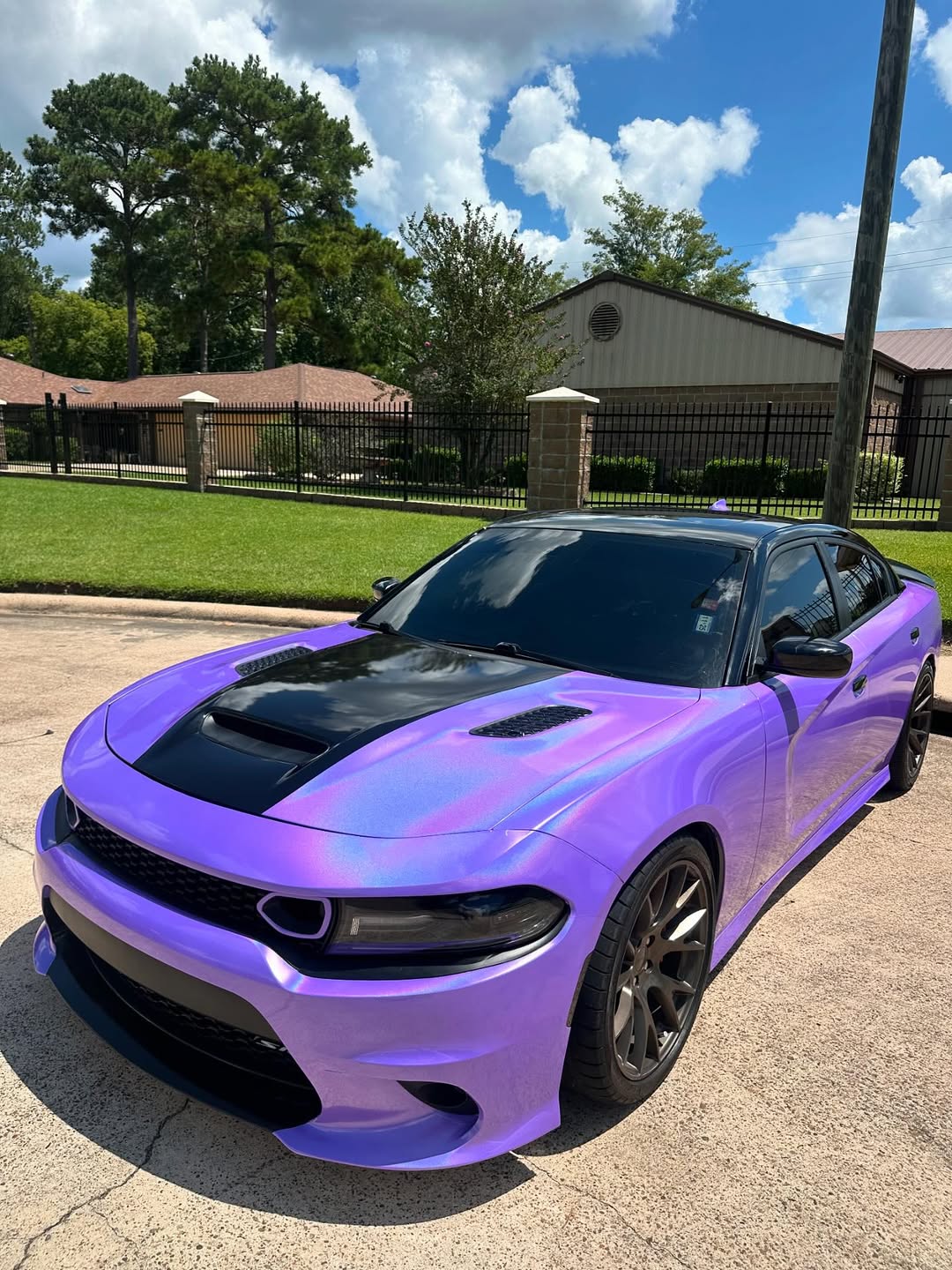 Laser Gloss Lavender Purple Vinyl Wrap installed on Dodge Charger (LD facelift) Charger (LD facelift)