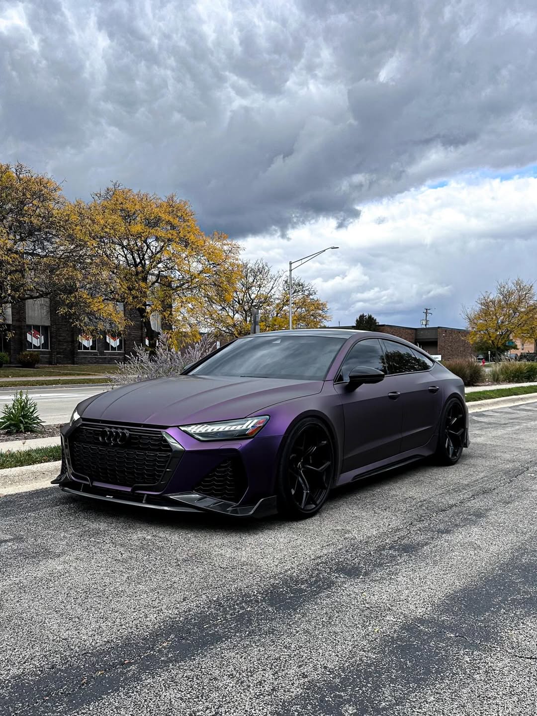 Matte Black Purple Vinyl Wrap installed on Audi RS 7 Sportback (C8) RS 7 Sportback (C8)