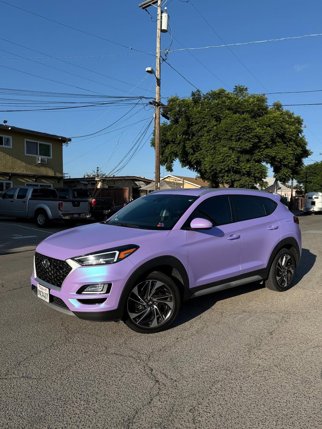 Matte Glacier Purple Vinyl Wrap installed on Hyundai Tucson (TL facelift) Tucson (TL facelift)