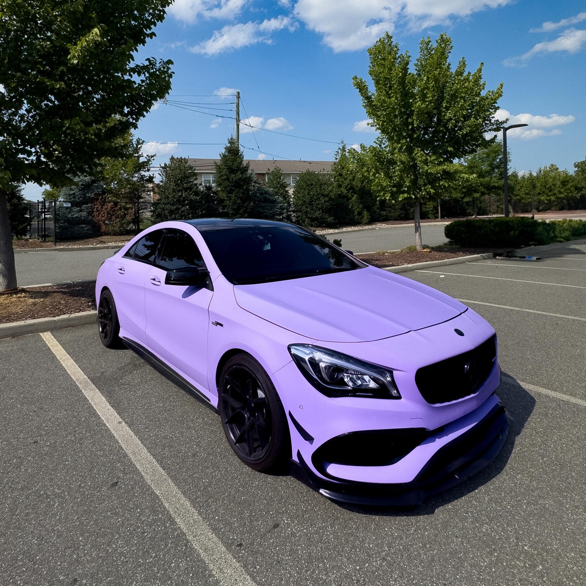 Matte Lavender Purple Vinyl Wrap installed on Mercedes-Benz CLA-Class (C117) CLA-Class (C117)