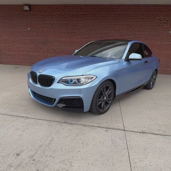 BMW 2 Series|Glossy Metallic Silver Lake Blue Vinyl Wrap|Eowrap