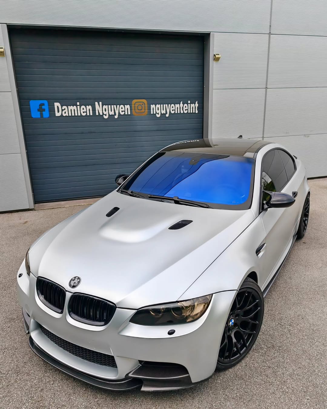 Satin Chrome Aluminum White Vinyl Wrap installed on BMW M3 (E92) M3 (E92)