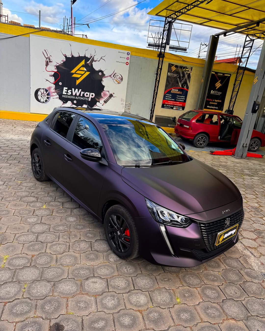 Satin Chrome Purple Vinyl Wrap installed on Peugeot 208 (P21) 208 (P21)