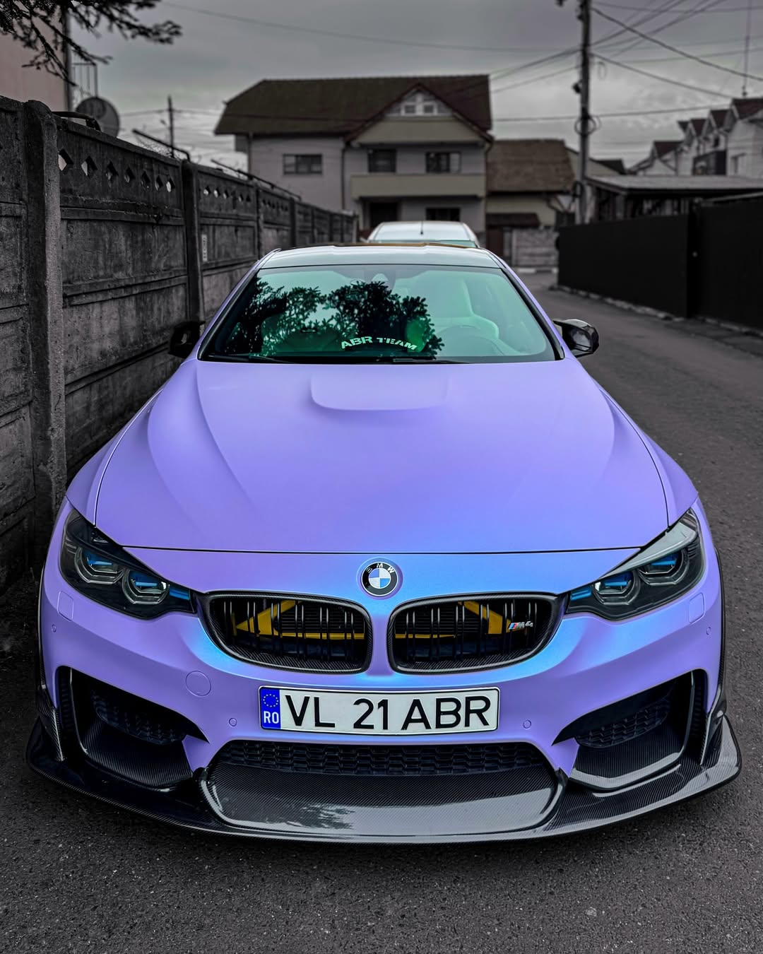 Satin Lavender Blue Vinyl Wrap installed on BMW M4 (F82) M4 (F82)